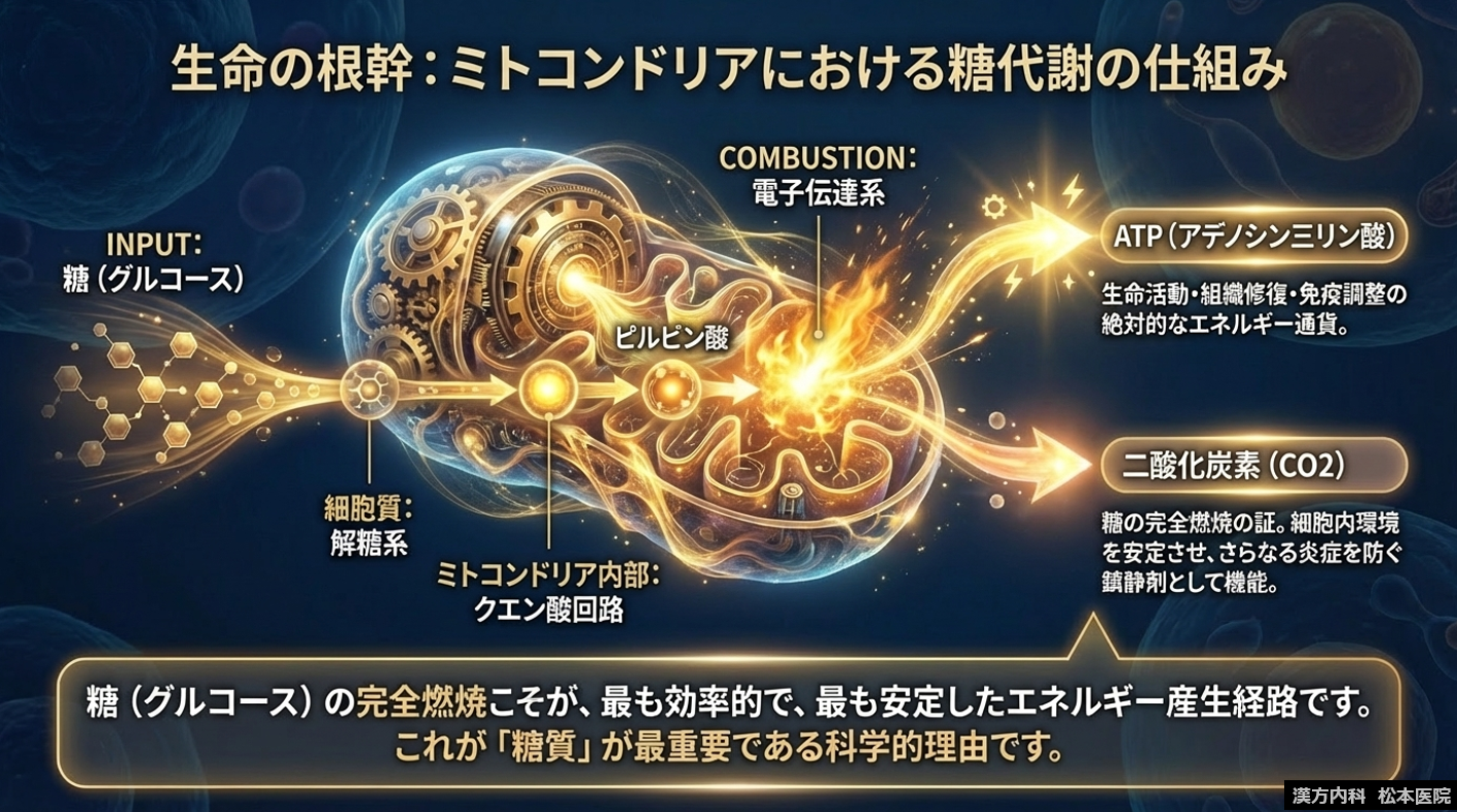 【「“生命の本質”から根本治療を考える」シリーズ第二弾：生命を支えるミトコンドリア Part3　ミトコンドリアのエネルギー代謝（主に糖代謝） ～ATPが産生される仕組み～】